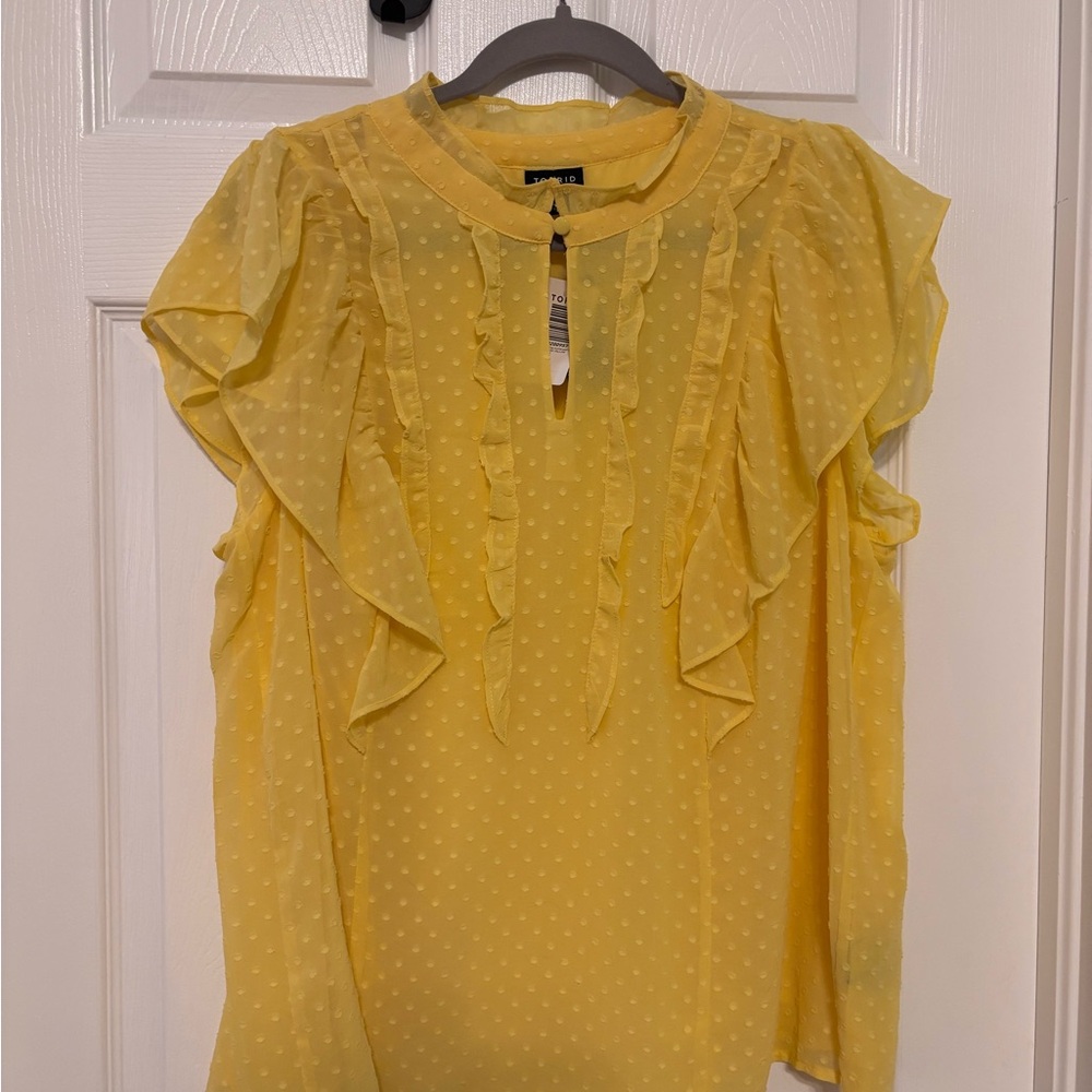 Torrid Yellow Ruffled Blouse